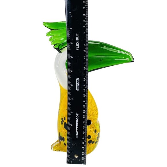 Fifth Avenue Crystal Tropical Toucan Yellow Bird Large  Blown Glass Figurine - Picture 10 of 12